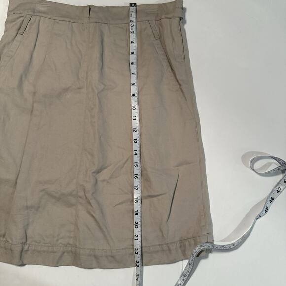 Max Mara Women's Skirt Linen Blend Khaki Knee Length Size 10 Made In Italy EUC - Picture 11 of 12